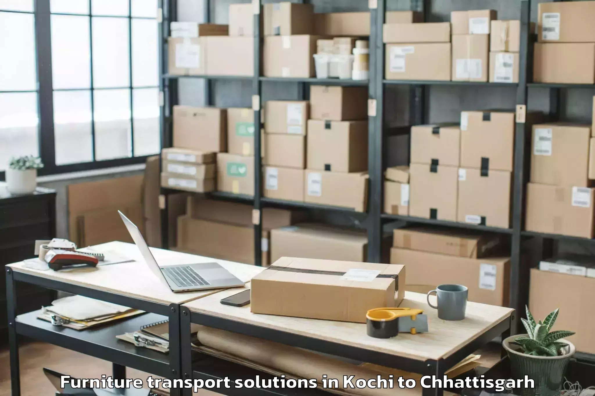 Hassle-Free Kochi to Simga Furniture Transport Solutions